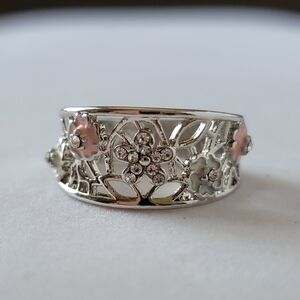 Engraved Floral Filigree Ring I Love You to the Moon and Back